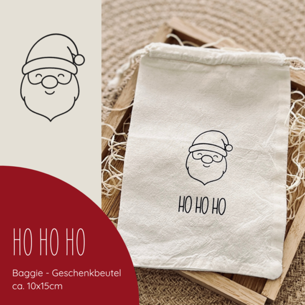 Baggie "HO HO HO" 10x15cm