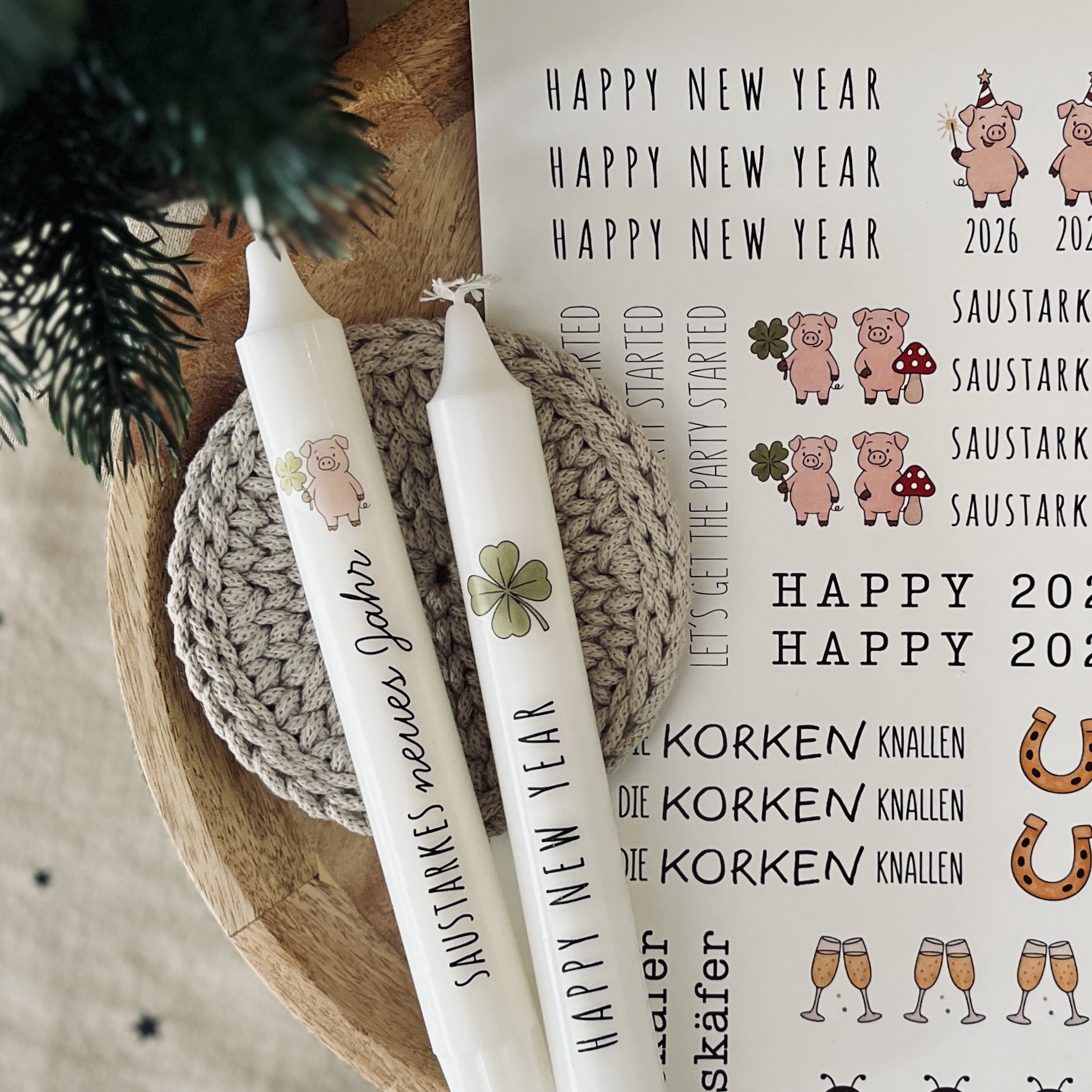 "Happy 2026" Designvorlage für Kerzentattoos – Bild 3