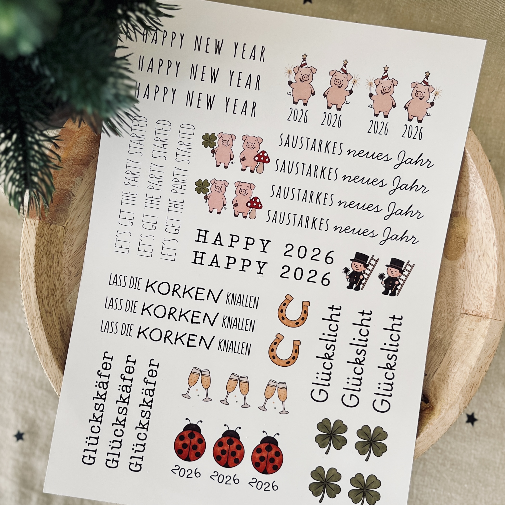 "Happy 2026" Designvorlage für Kerzentattoos – Bild 2