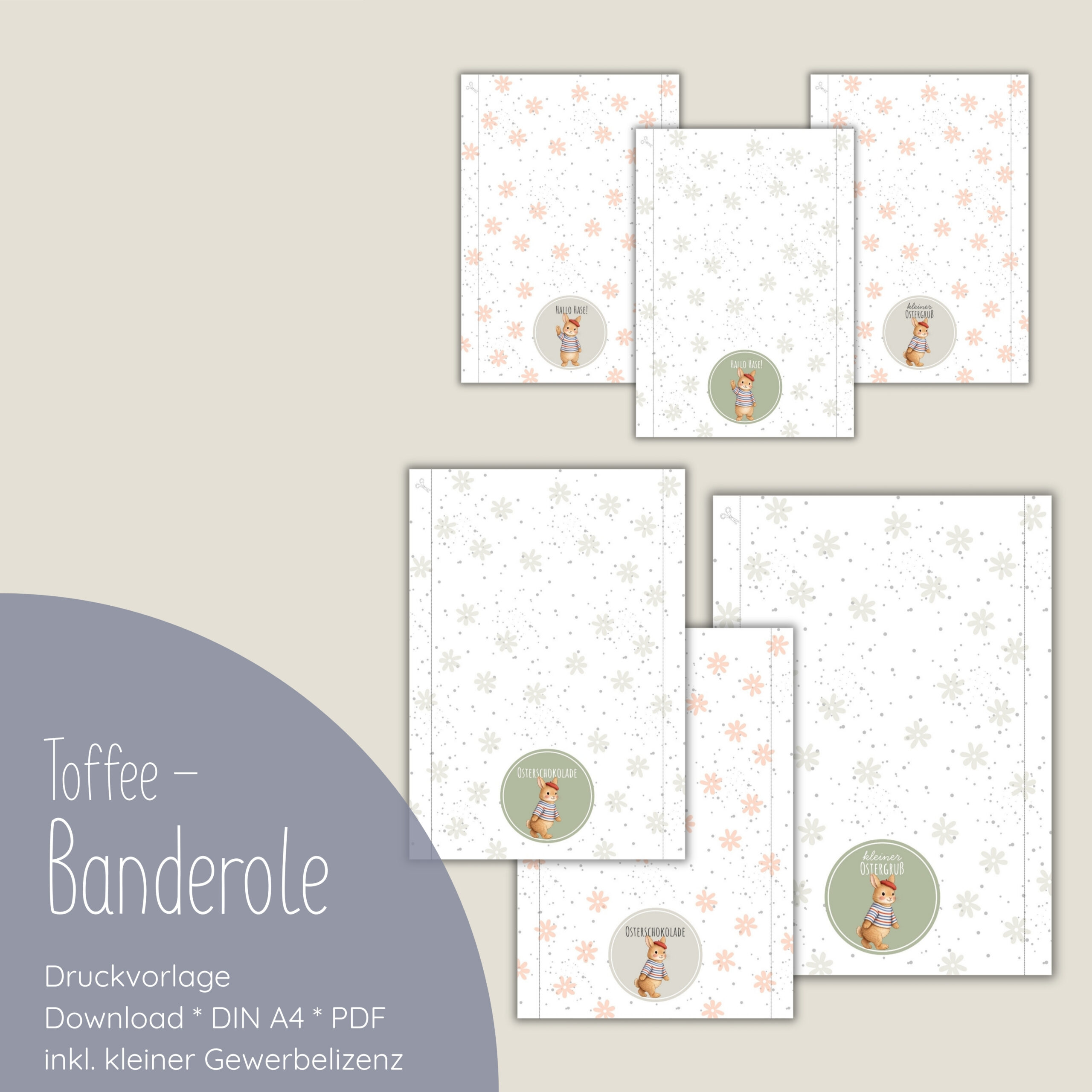 "Toffee-Osterbanderole" Druckvorlage