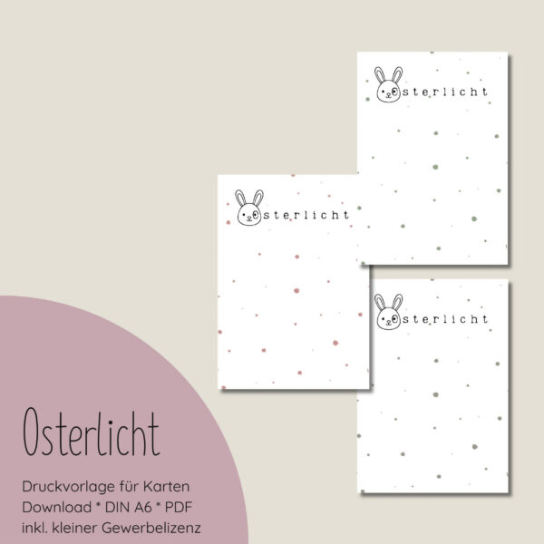 "Osterlicht" Druckvorlage für Produktkarten