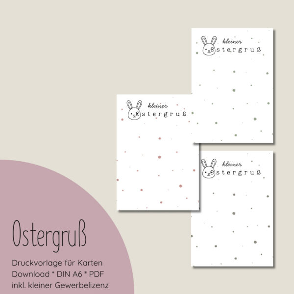 "Ostergruß" Druckvorlage für Produktkarten