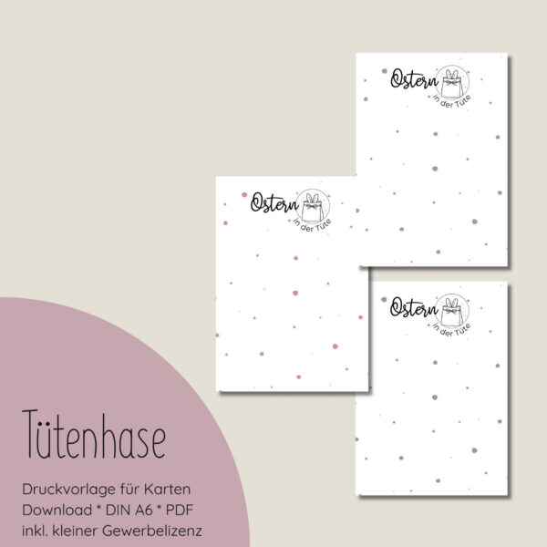 "Tütenhase" Druckvorlage für Produktkarten