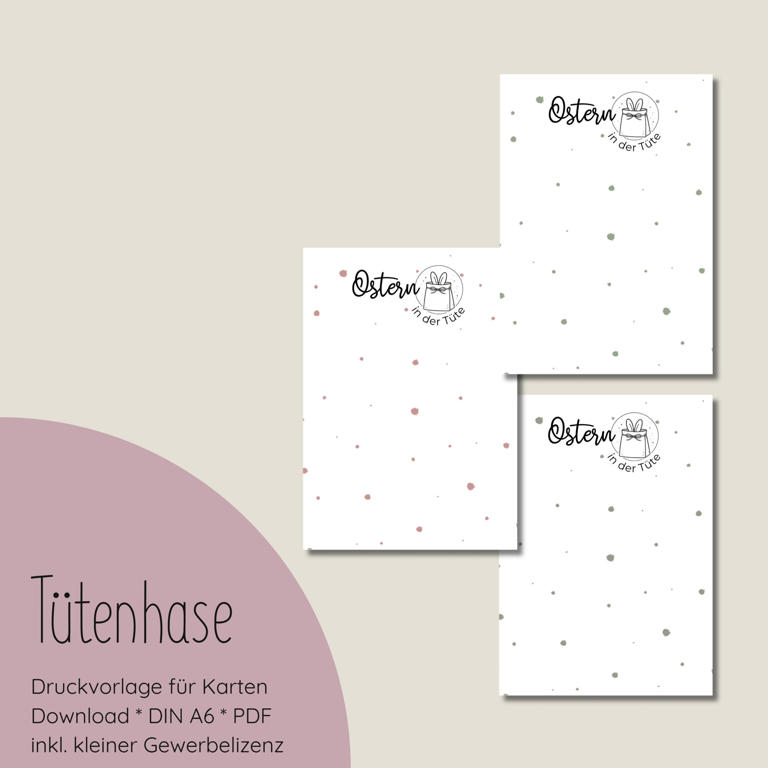 "Tütenhase" Druckvorlage für Produktkarten