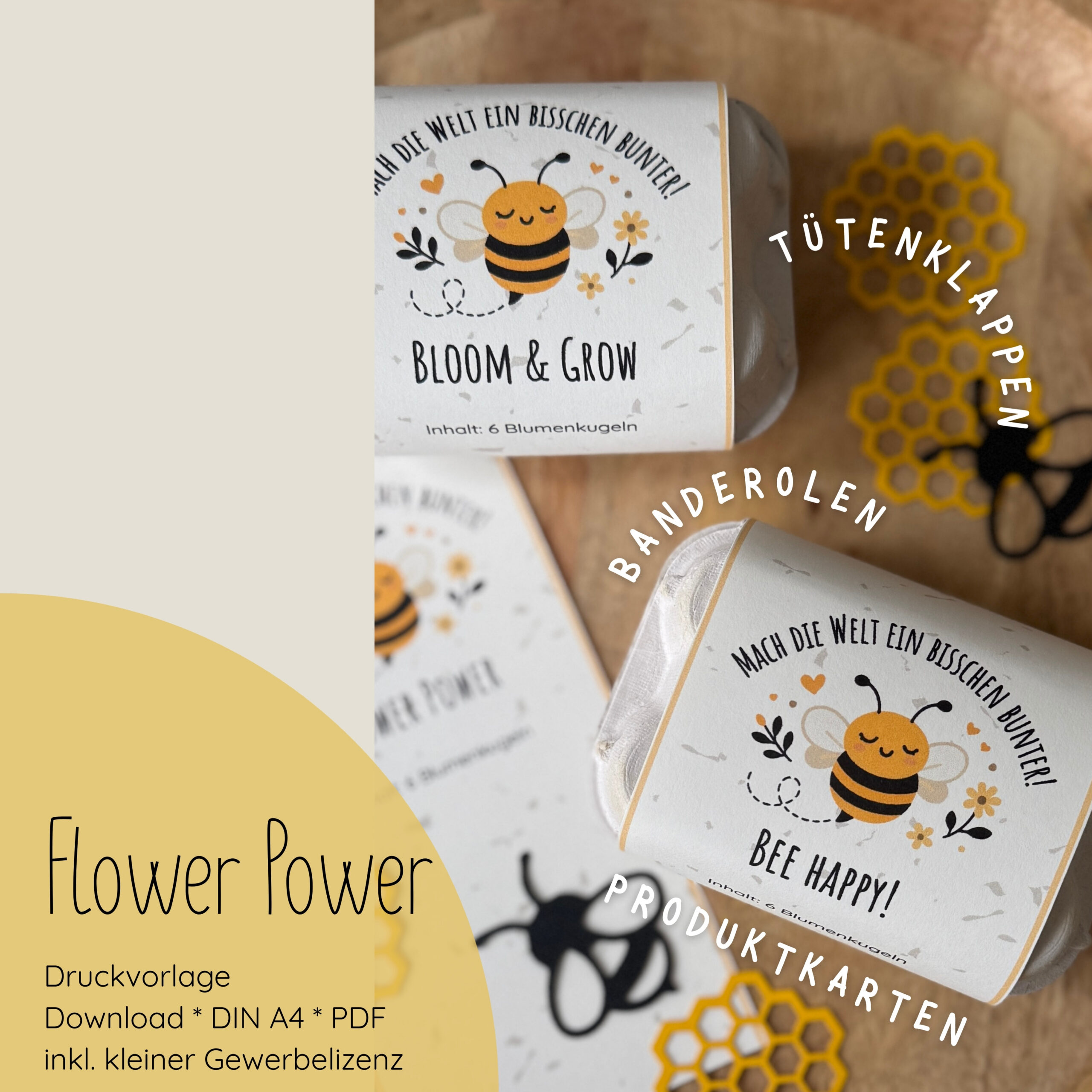 "Flower Power" Druckvorlage