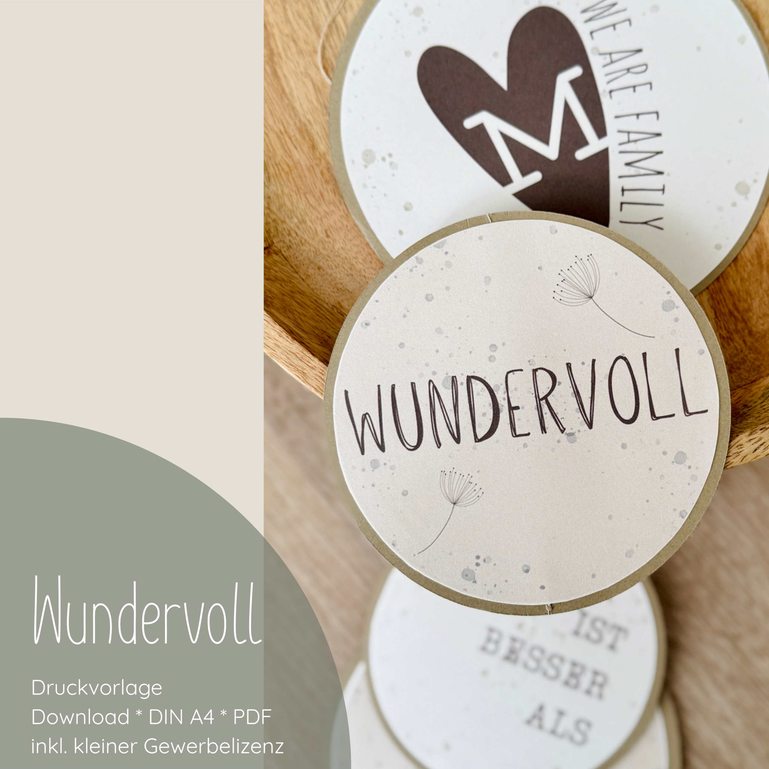 "Wundervoll" Druckvorlage