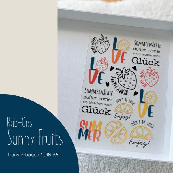 "Sunny Fruits" Rub-Ons, Transferbogen, A5 (kostenloser Versand)
